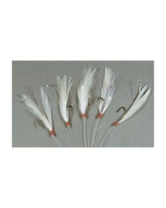 Calamento finale 5 ami con piuma bianca 1/0