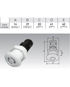 Sfiato aria per serbatoio portagomma Ø 16mm