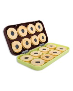 Scatola con 16 avvolgi lenza rotondi porta finali