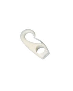 Moschettone in plastica con foro di colore bianco