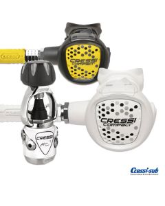 Erogatore Cressi Sub MC9 XS Compact Bianco INT con Octopus