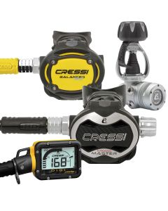 Erogatore Cressi Sub T10-SC Cromo INT Con Octopus e DIGI