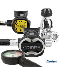 Erogatore Cressi Sub T10-SC CROMO MASTER INT Con Manometro
