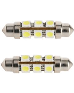Lampadine 8 LED a Siluro mm 38 conf 2 pezzi