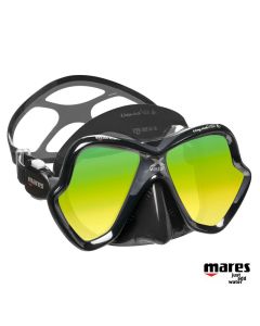 Maschera Mares X-Vision ultra Liquidskin nera lenti oro