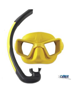 Maschera con boccaglio Omer Up-M1 by Pelizzari Gialla