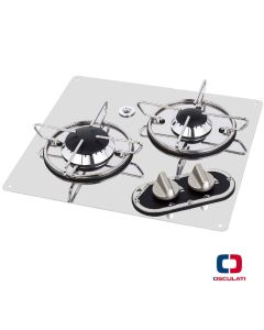 Piano cottura 2 Fuochi cm 35x32 Inox con fermapentole