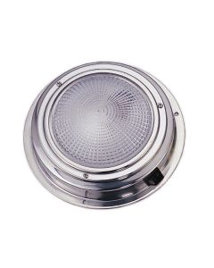 Plafoniera inox con interruttore 140 mm