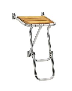 Plancetta di poppa cm 36x34 acciaio inox e Iroko con scaletta