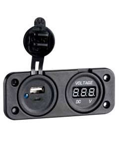Presa USB e C con voltmetro display Led