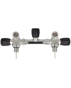 Rubinetteria per bibombola 10+10 litri M25 con separatore centrale