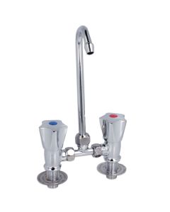 Rubinetto per lavello in ottone cromato snodato Doppio