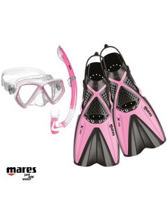 Set maschera con pinne Mares X-One Rosa per bambini