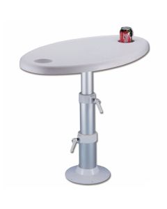 Tavolo per barca Ovale con base tritelescopica cm 77x51