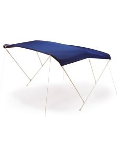 Tendalino barca e gommoni 3 archi Tubo alluminio Bianco Ø 20 mm Telo Blu 140h