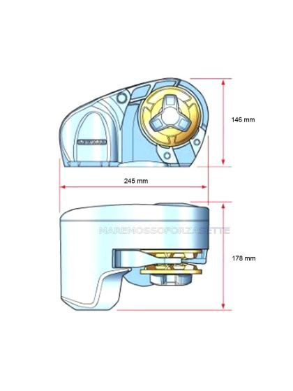 Verricello salpa ancora Lewmar PRO 1000 per catena Ø 6 mm