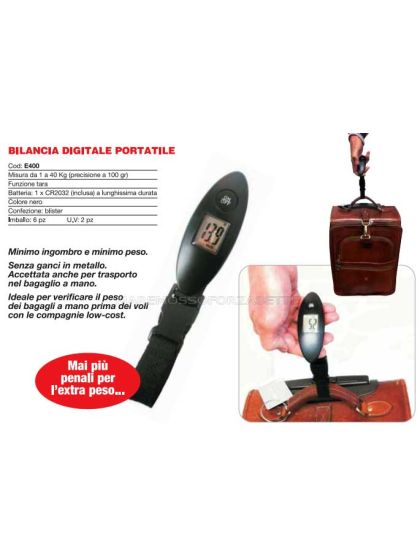 Bilancia digitale portatile per valige e bagagli aereo