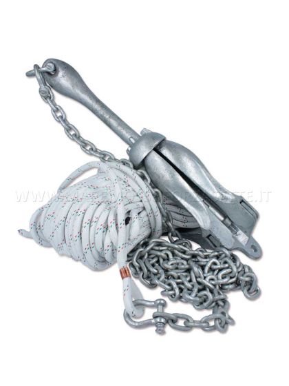 Ancora Ombrello 6 kg completa con cima e catena 44 metri