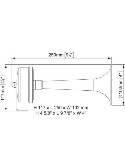 Tromba Marco TCE in ottone 250mm 12v DC verniciata bianco