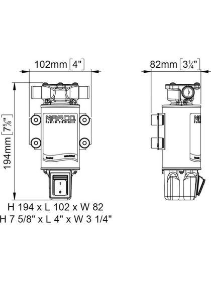 Pompa Marco UP1-JS 12 Volt 28Lit/min  per travaso di liquidi