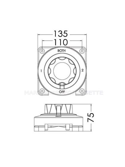 Stacca batteria deviatore per 1 o 2 batterie 175A