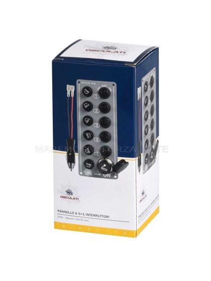 Mini pannello elettrico stagno 5 interruttori + accendisigari