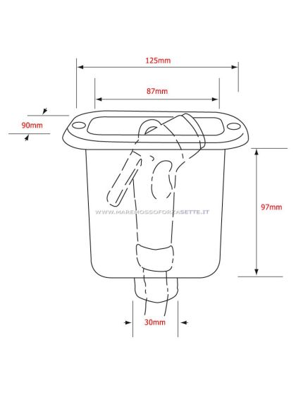 Contenitore rettangolare per doccia barca con tappo
