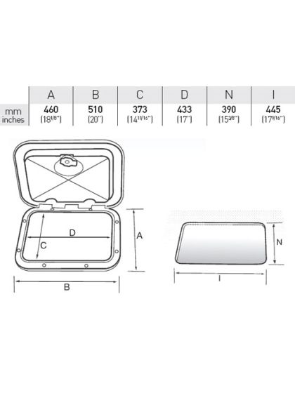 Sportello quadro grande serie Top Line 528x465mm