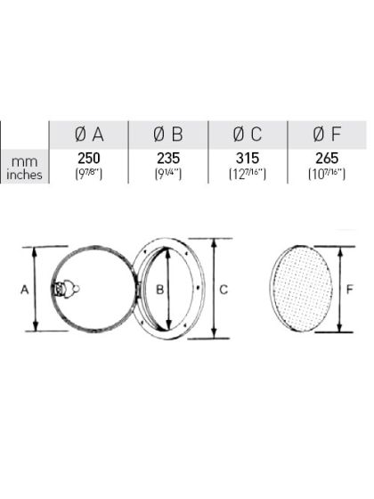 Sportello tondo grande diametro 315 mm