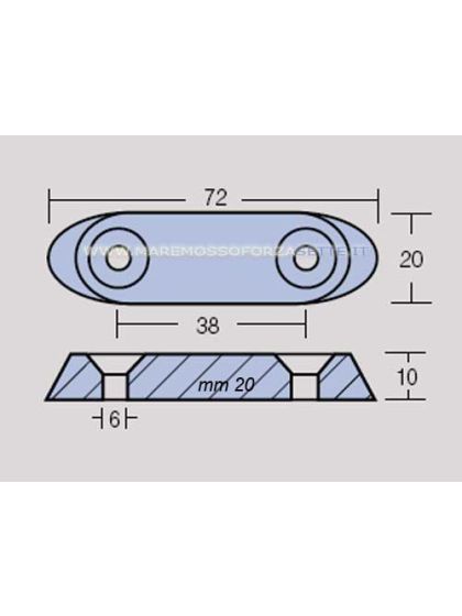 Anodo in zinco per fuoribordo Suzuki - 55300-95500