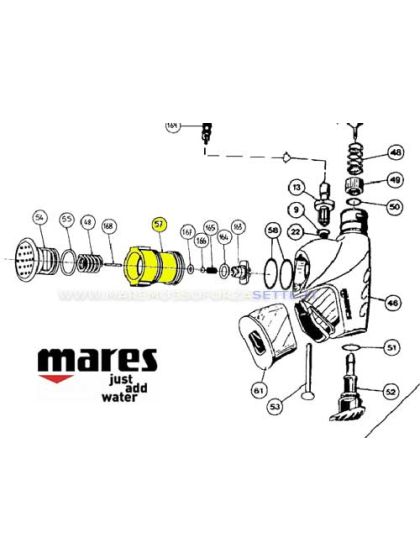 Boccola porta valvola per jacket Mares 47201475