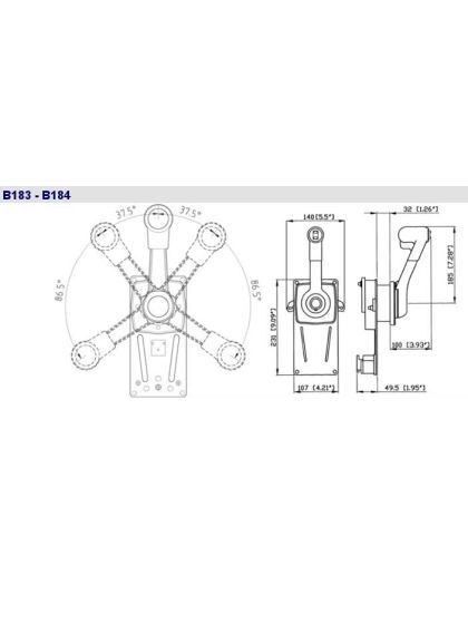 Comando a Paratia B184 Monoleva Ultraflex Per Motore Barca