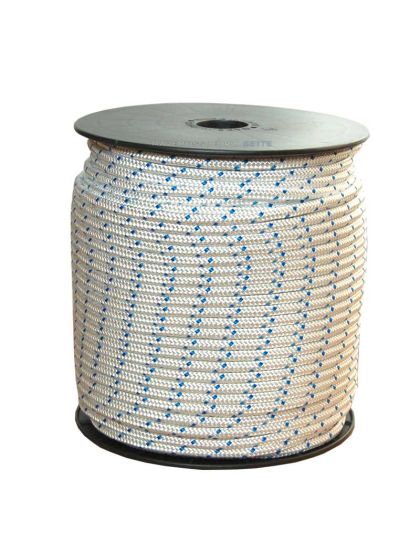 TRECCIA IN POLIESTERE BIANCA CON SPIA  4mm BOBINA 200 METRI