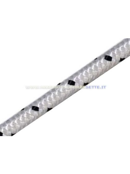 TRECCIA IN POLIESTERE BIANCA CON SPIA  8mm BOBINA 200 METRI