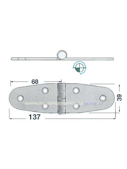 Cerniera lunga inox mm 137 x 39