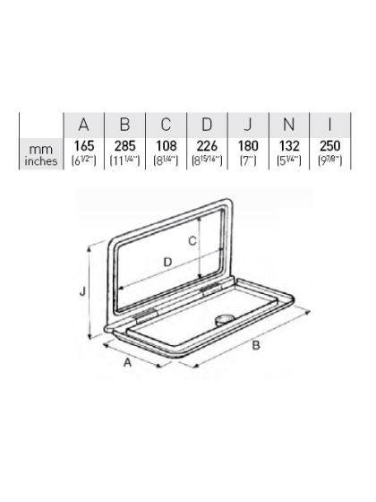Sportello piccolo per VHF con contenitore 285x165mm