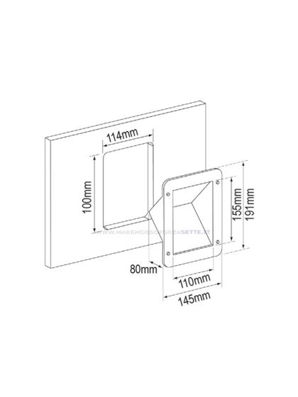 Nicchia per barca da incasso conica 191mm x 145mm