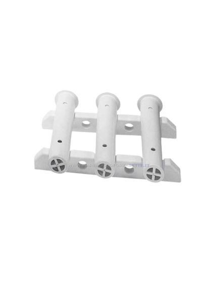 Portacanna da riposo in nylon bianco 3 posti