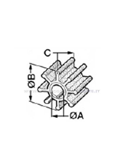 Girante per pompe Ø 51,3 mm 6 pale - cef 238