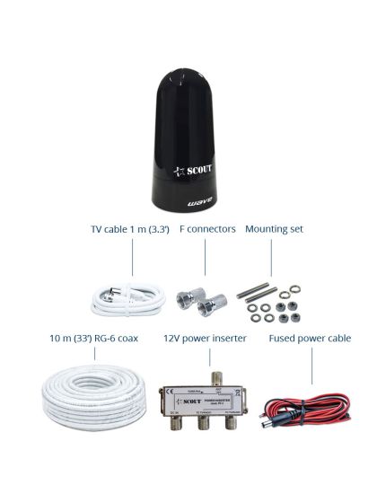 Antenna TV per barca Scout Wave BLACK  omnidirezionale