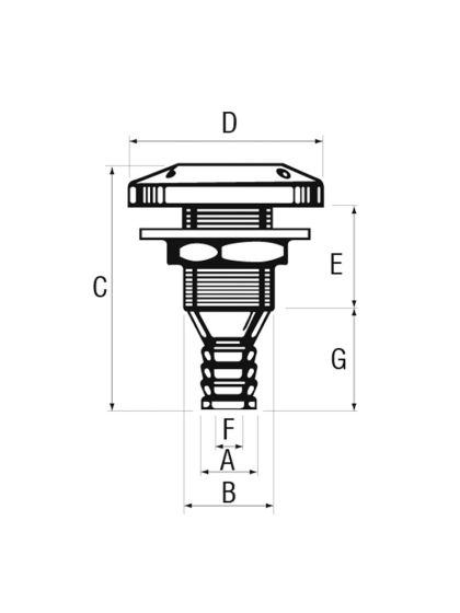 Scarico a mare Ø 55mm con valvola per tubo Ø 45mm