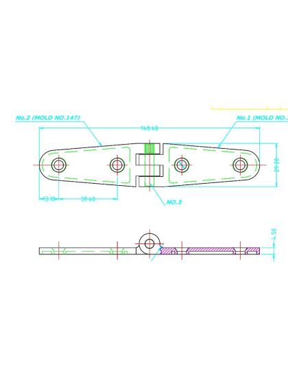 Cerniera lunga inox mm 150