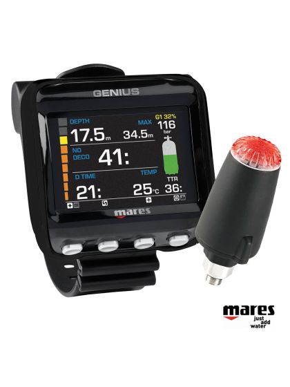Computer subacqueo Mares Genius Black con sonda aria