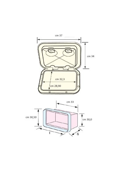 Sportello Bombola Del Gas Serie Top Line 390x340mm Guarnizione Interrotta