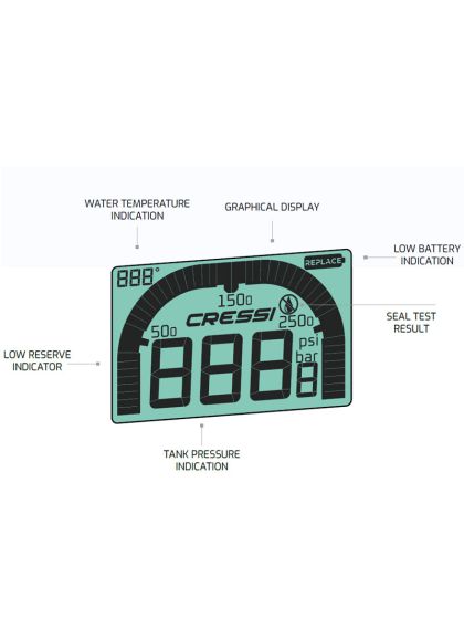 Manometro digitale Cressi Sub DIGI Scala in Bar