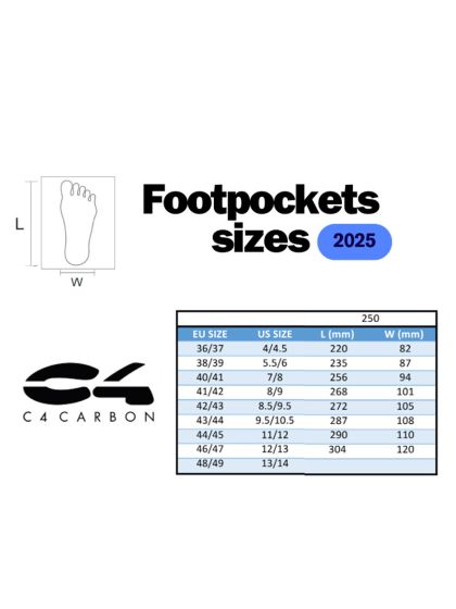 Pinne in carbonio C4 Carbon MB002 scarpetta 250 azione 25