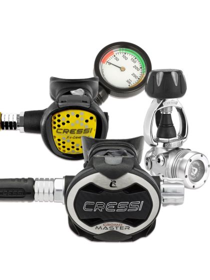 Erogatore Cressi Sub T10-SC CROMO MASTER INT Con Manometro