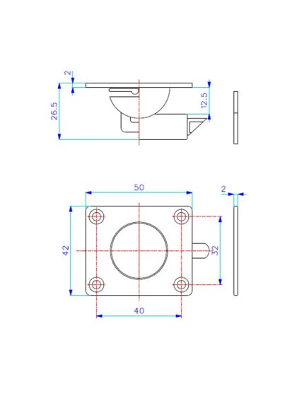 Ferma sportelli e cassetti in ottone cromato