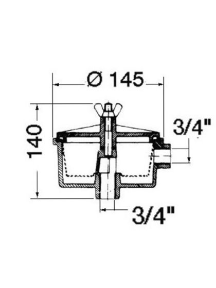 Filtro acqua per aspirazione motore filettatura 3/4