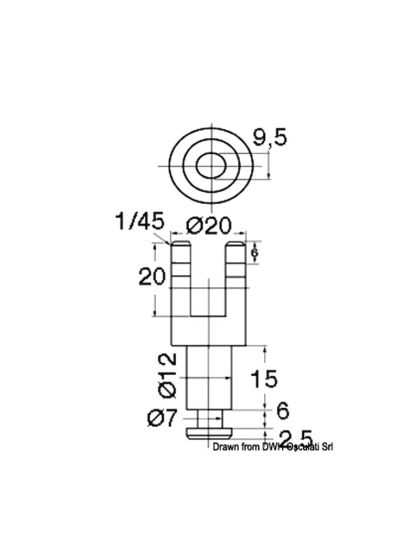Attacco Inox a Forcella per Tendalino Gommoni